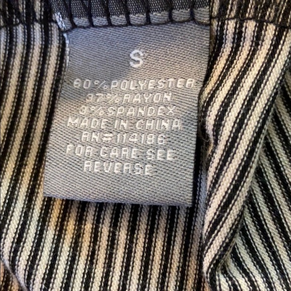 Retro-ology Women’s Black and Tan Striped Top Size Small - Picture 8 of 9